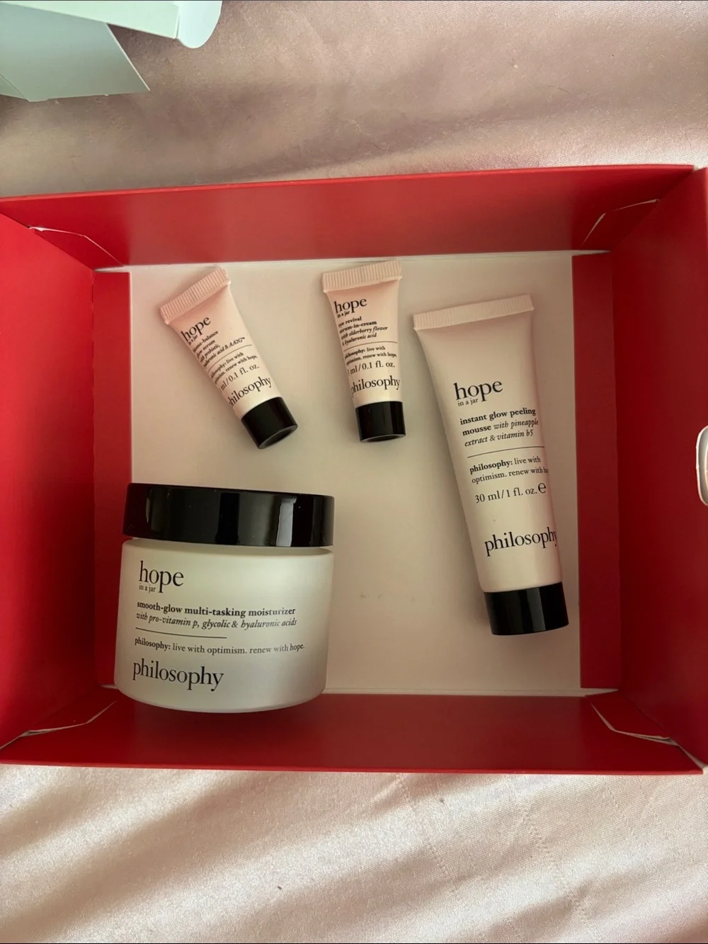 Philosophy Hope In A Jar Skincare Gift Set - Light Blue, White, Red Accents